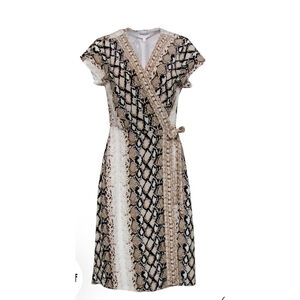 Joie XS Brown Snake Print Wrap Dress EUC.
